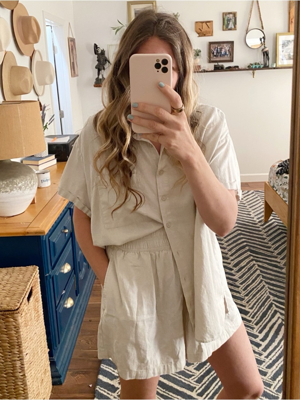 Lightweight Cream Button-Up Set - Cozy Two-Piece